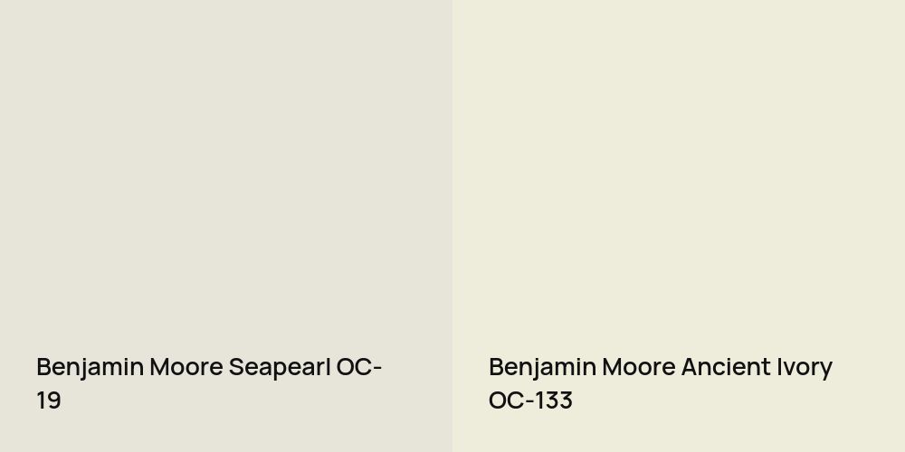 Benjamin Moore Seapearl vs. Benjamin Moore Ancient Ivory