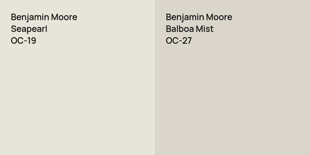 Benjamin Moore Seapearl vs. Benjamin Moore Balboa Mist