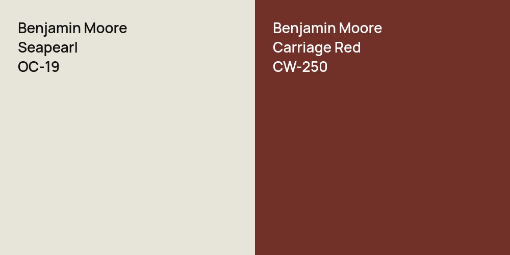 Benjamin Moore Seapearl vs. Benjamin Moore Carriage Red