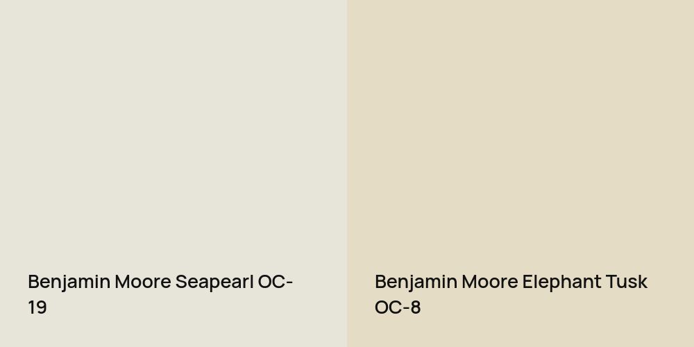 Benjamin Moore Seapearl vs. Benjamin Moore Elephant Tusk