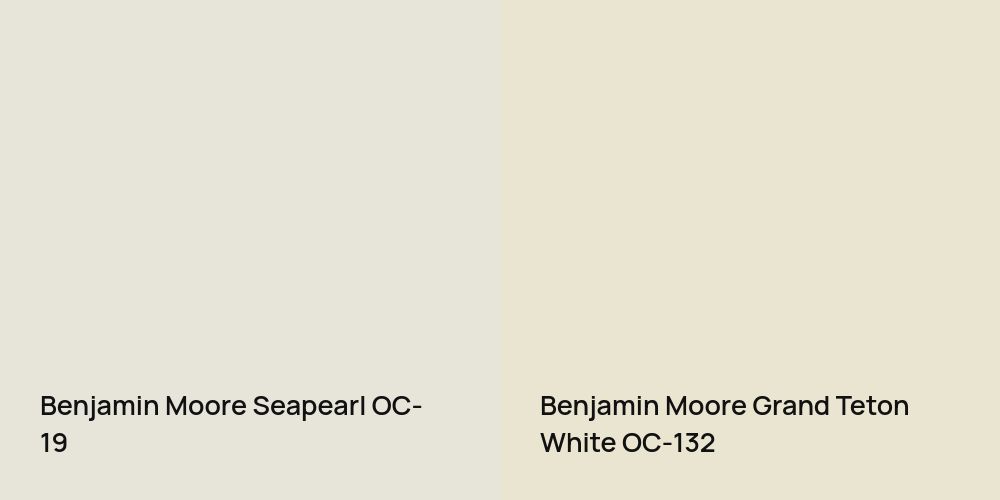 Benjamin Moore Seapearl vs. Benjamin Moore Grand Teton White