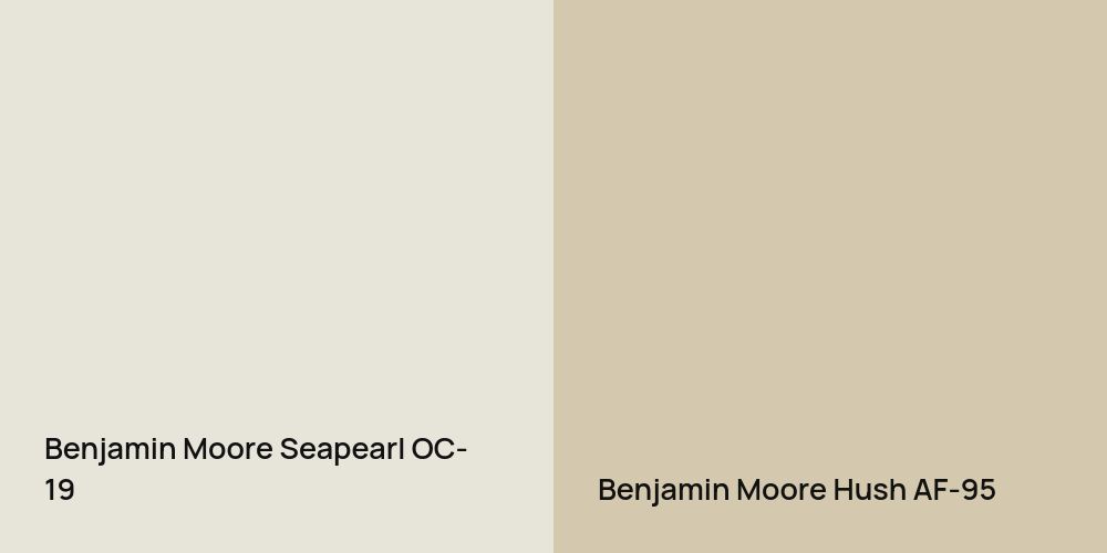 Benjamin Moore Seapearl vs. Benjamin Moore Hush