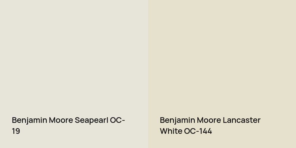 Benjamin Moore Seapearl vs. Benjamin Moore Lancaster White