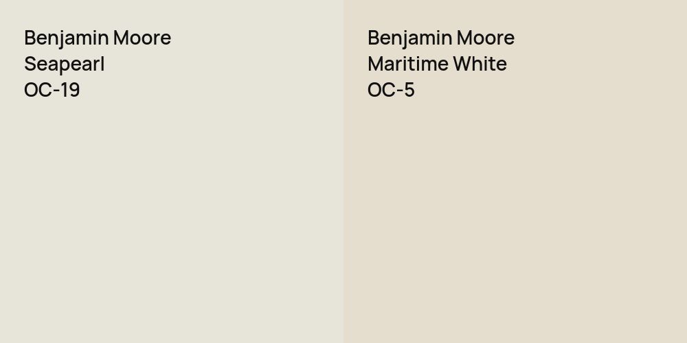 Benjamin Moore Seapearl vs. Benjamin Moore Maritime White