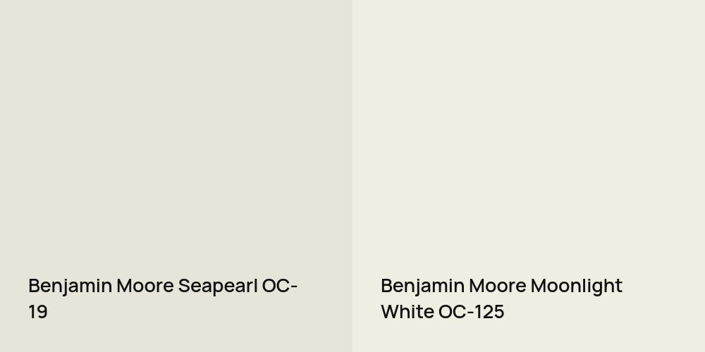 Benjamin Moore Seapearl vs. Benjamin Moore Moonlight White