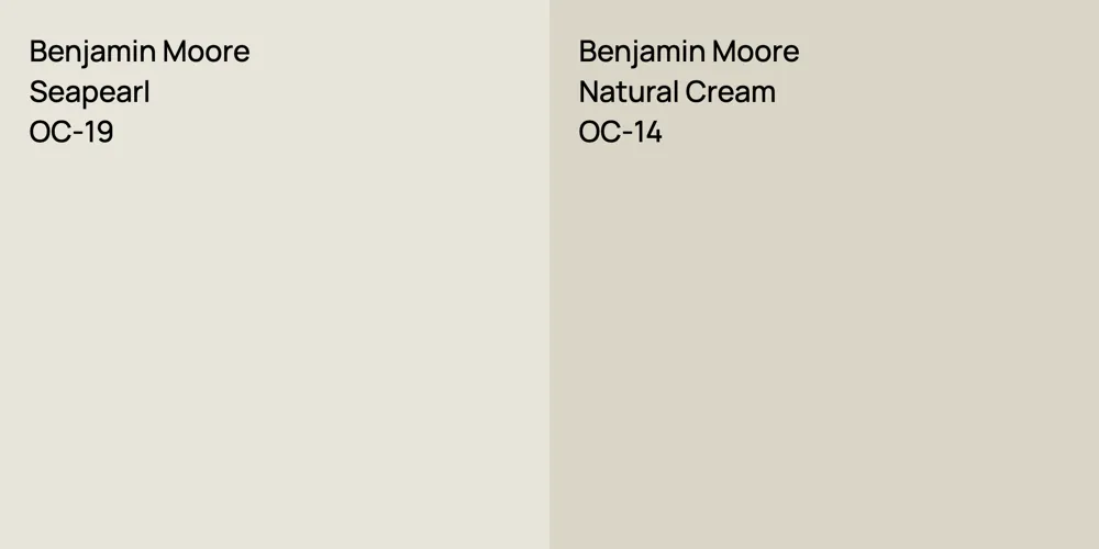 Benjamin Moore Seapearl vs. Benjamin Moore Natural Cream