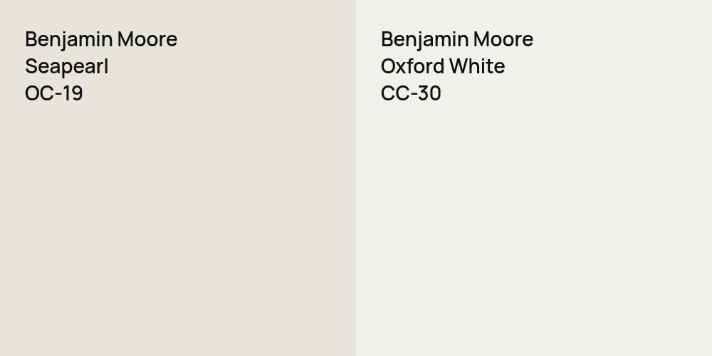 Benjamin Moore Seapearl vs. Benjamin Moore Oxford White