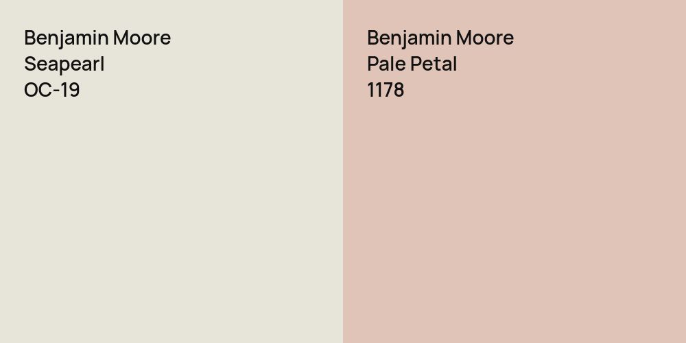 Benjamin Moore Seapearl vs. Benjamin Moore Pale Petal