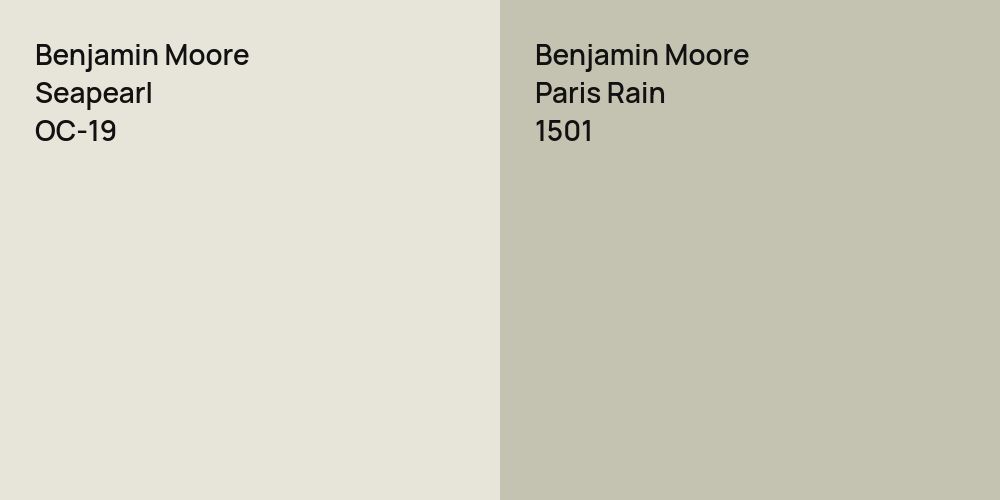 Benjamin Moore Seapearl vs. Benjamin Moore Paris Rain