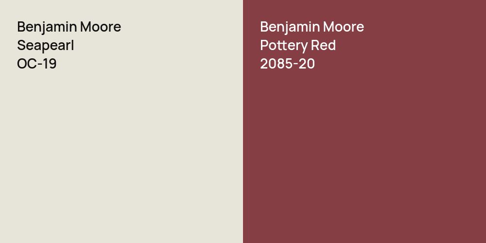 Benjamin Moore Seapearl vs. Benjamin Moore Pottery Red