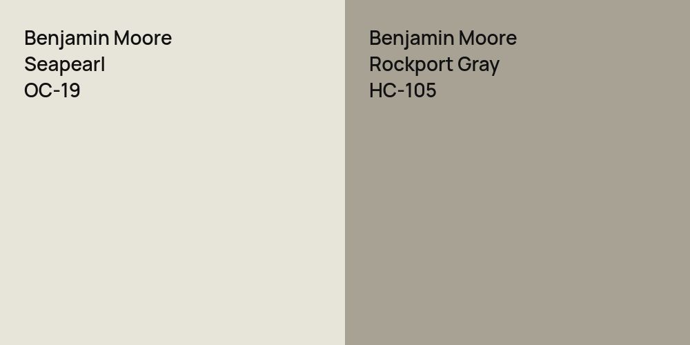 Benjamin Moore Seapearl vs. Benjamin Moore Rockport Gray