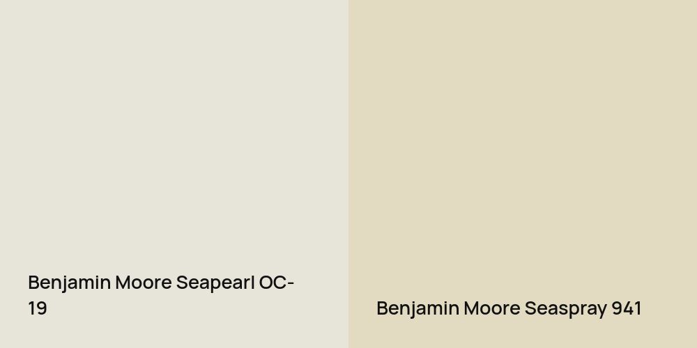 Benjamin Moore Seapearl vs. Benjamin Moore Seaspray