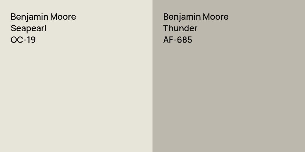 Benjamin Moore Seapearl vs. Benjamin Moore Thunder