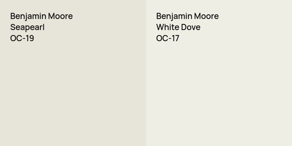 Benjamin Moore Seapearl vs. Benjamin Moore White Dove