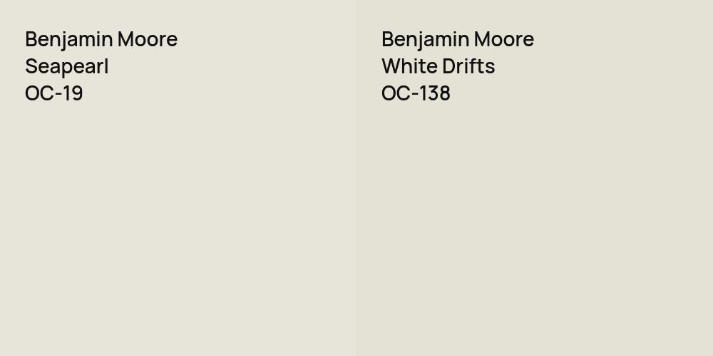 Benjamin Moore Seapearl vs. Benjamin Moore White Drifts