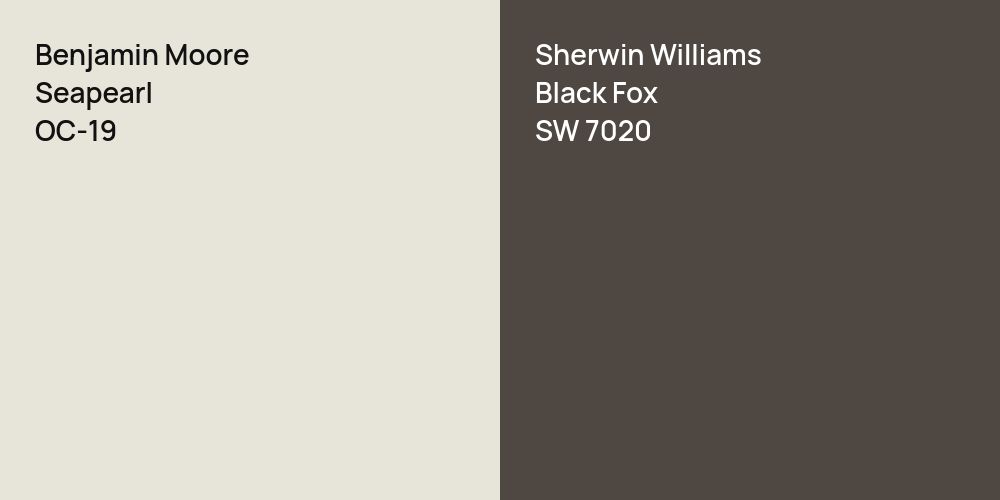 Benjamin Moore Seapearl vs. Sherwin Williams Black Fox