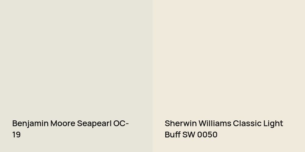 Benjamin Moore Seapearl vs. Sherwin Williams Classic Light Buff