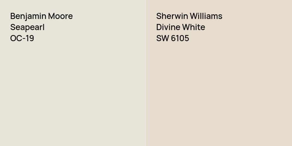 Benjamin Moore Seapearl vs. Sherwin Williams Divine White