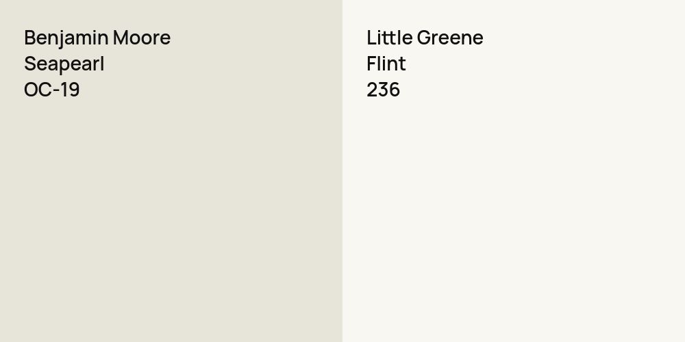 Benjamin Moore Seapearl vs. Little Greene Flint