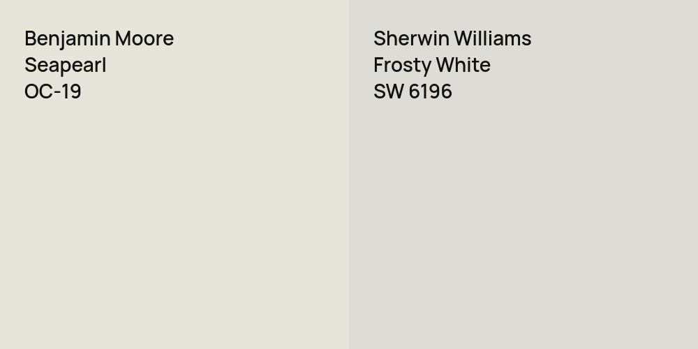 Benjamin Moore Seapearl vs. Sherwin Williams Frosty White