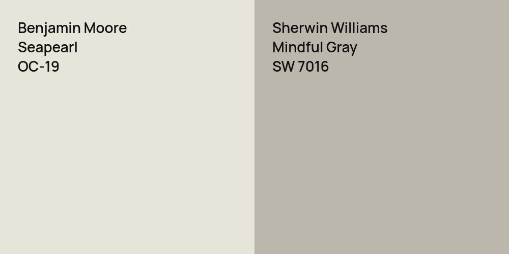 Benjamin Moore Seapearl vs. Sherwin Williams Mindful Gray