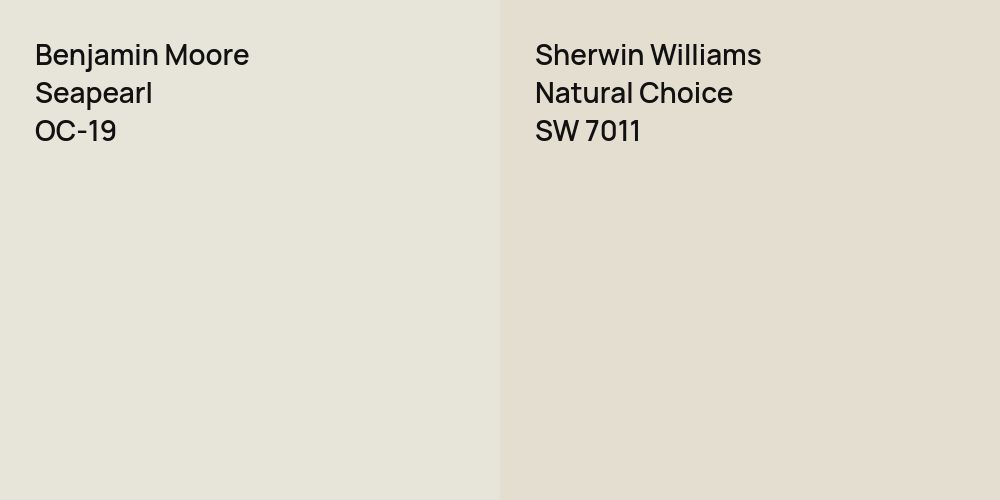 Benjamin Moore Seapearl vs. Sherwin Williams Natural Choice