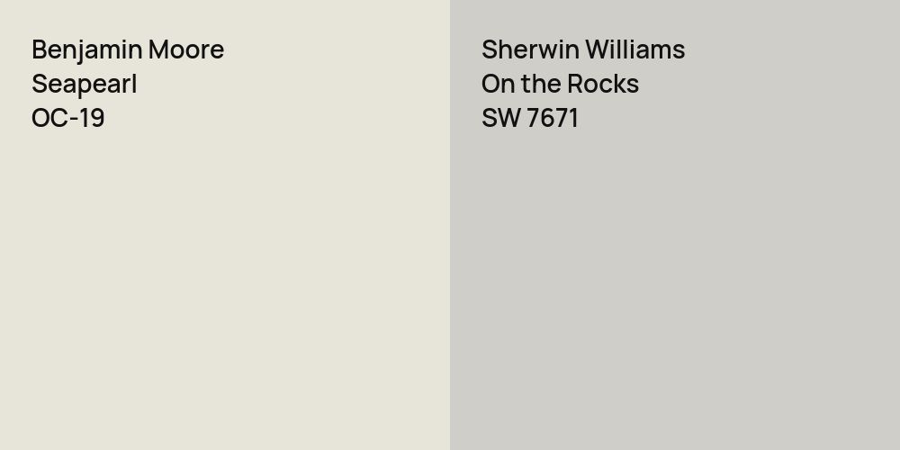 Benjamin Moore Seapearl vs. Sherwin Williams On the Rocks