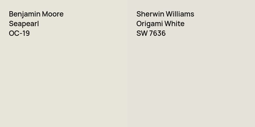 Benjamin Moore Seapearl vs. Sherwin Williams Origami White