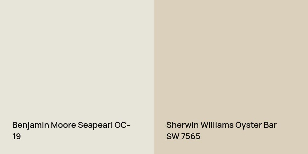 Benjamin Moore Seapearl vs. Sherwin Williams Oyster Bar