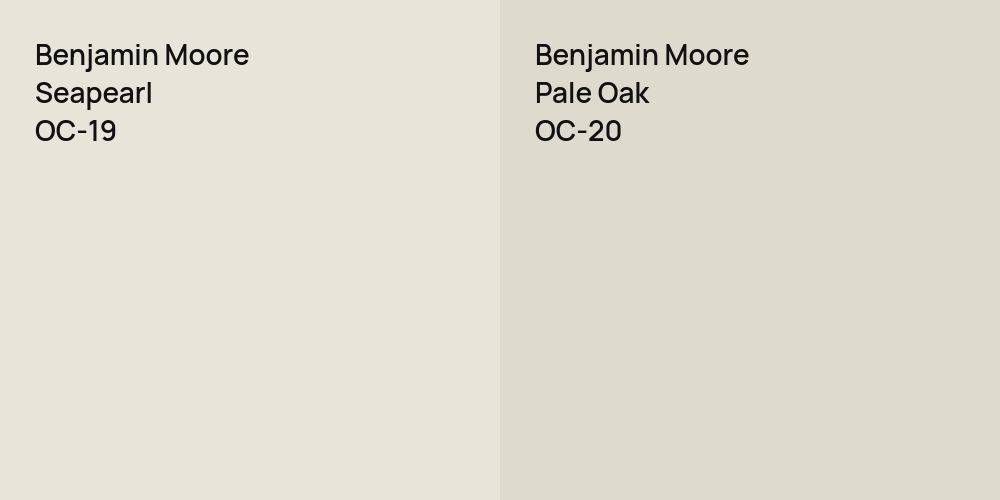 Benjamin Moore Seapearl vs. Benjamin Moore Pale Oak