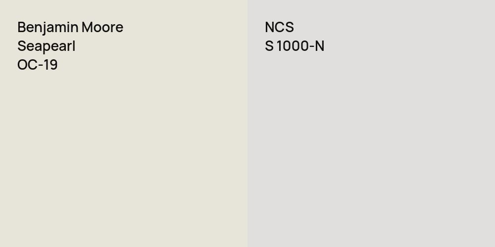 Benjamin Moore Seapearl vs. NCS S 1000-N