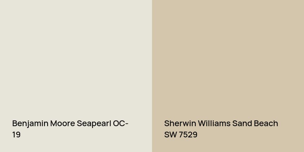 Benjamin Moore Seapearl vs. Sherwin Williams Sand Beach