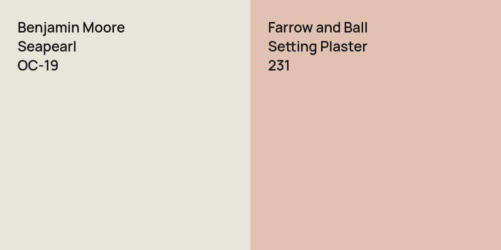 Benjamin Moore Seapearl vs. Farrow and Ball Setting Plaster