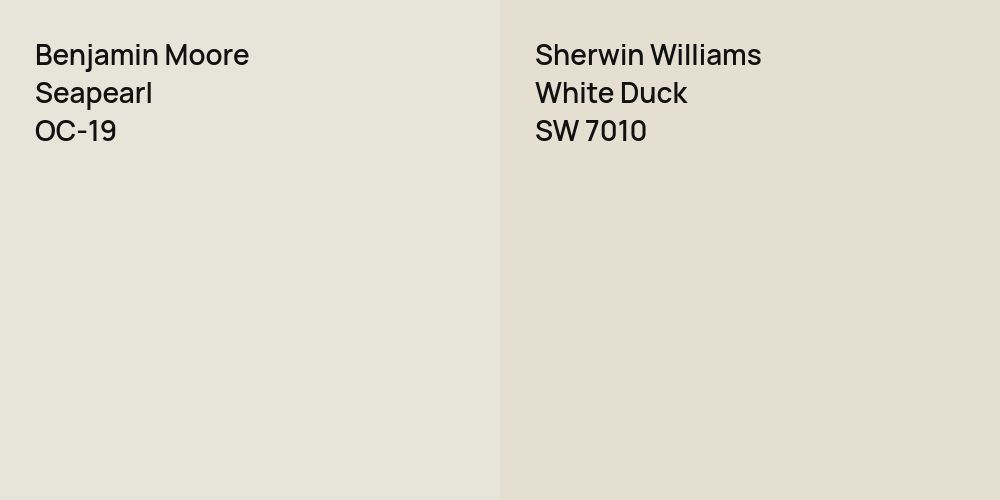 Benjamin Moore Seapearl vs. Sherwin Williams White Duck