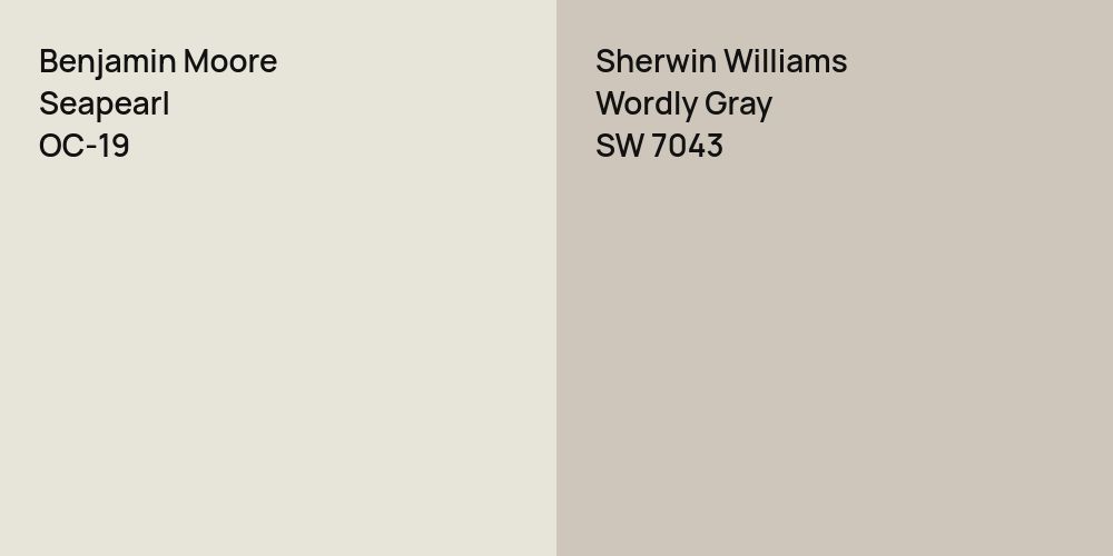 Benjamin Moore Seapearl vs. Sherwin Williams Wordly Gray