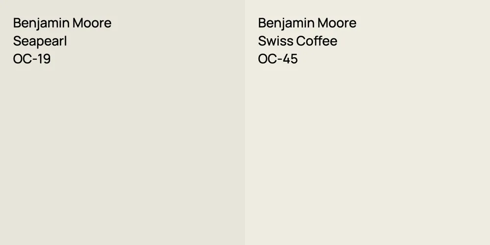 Benjamin Moore Seapearl vs. Benjamin Moore Swiss Coffee