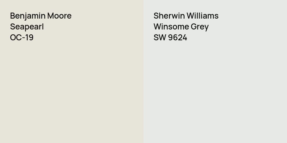 Benjamin Moore Seapearl vs. Sherwin Williams Winsome Grey