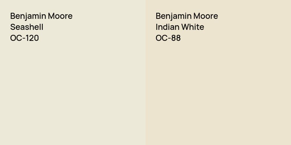 Benjamin Moore Seashell vs. Benjamin Moore Indian White