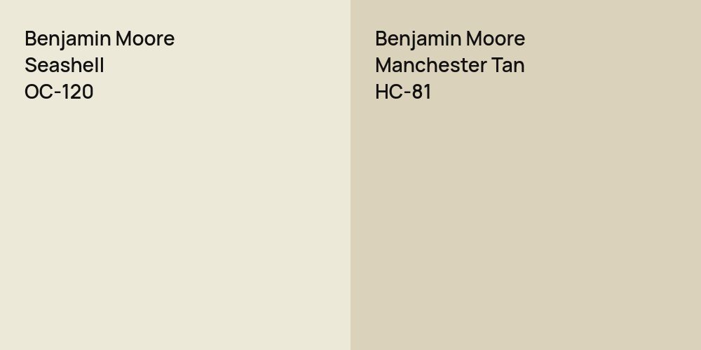 Benjamin Moore Seashell vs. Benjamin Moore Manchester Tan