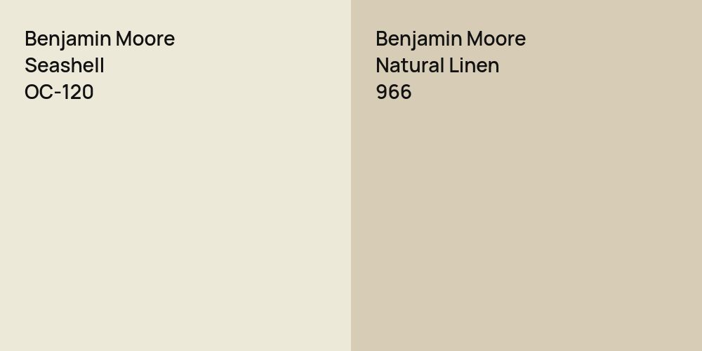 Benjamin Moore Seashell vs. Benjamin Moore Natural Linen