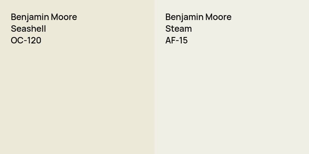 Benjamin Moore Seashell vs. Benjamin Moore Steam