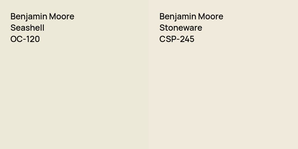 Benjamin Moore Seashell vs. Benjamin Moore Stoneware