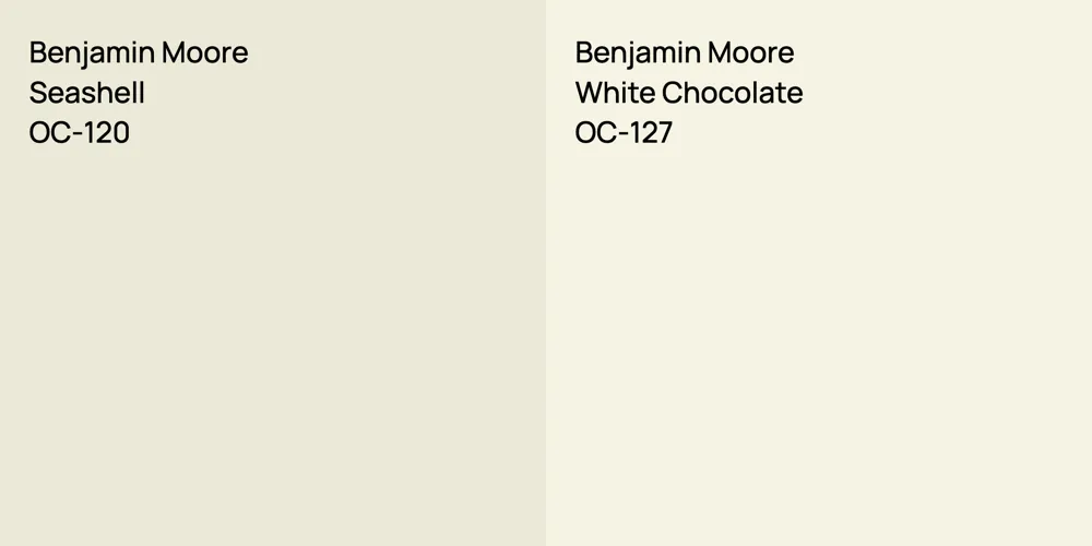 Benjamin Moore Seashell vs. Benjamin Moore White Chocolate