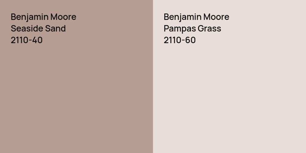 Benjamin Moore Seaside Sand vs. Benjamin Moore Pampas Grass