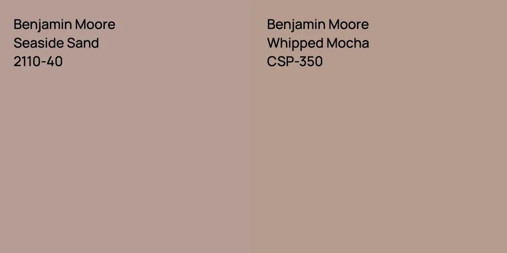 Benjamin Moore Seaside Sand vs. Benjamin Moore Whipped Mocha