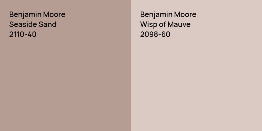 Benjamin Moore Seaside Sand vs. Benjamin Moore Wisp of Mauve