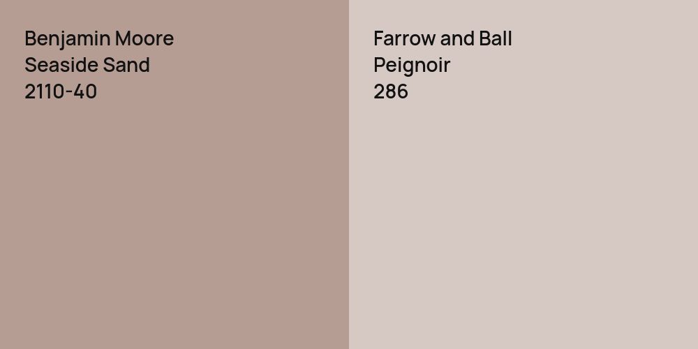 Benjamin Moore Seaside Sand vs. Farrow and Ball Peignoir