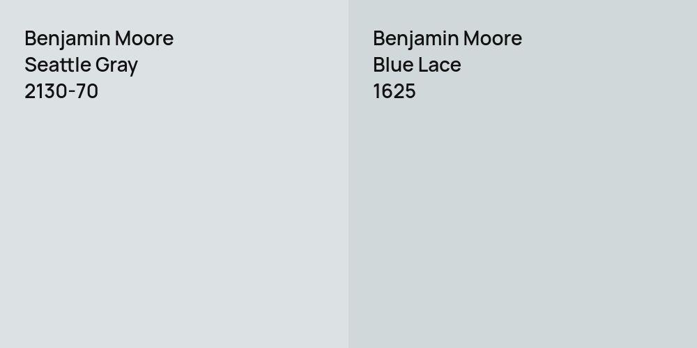 Benjamin Moore Seattle Gray vs. Benjamin Moore Blue Lace