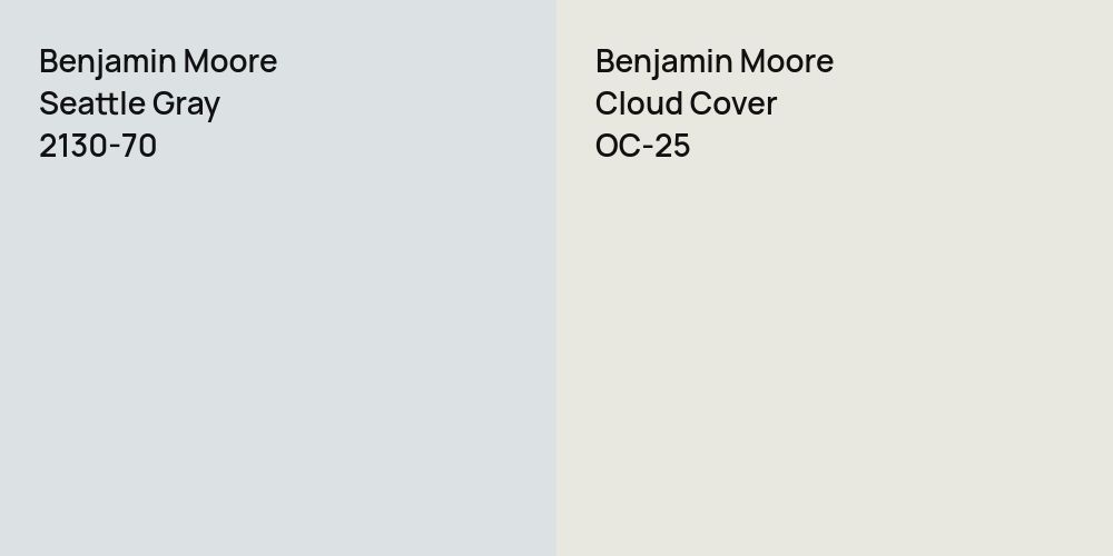 Benjamin Moore Seattle Gray vs. Benjamin Moore Cloud Cover