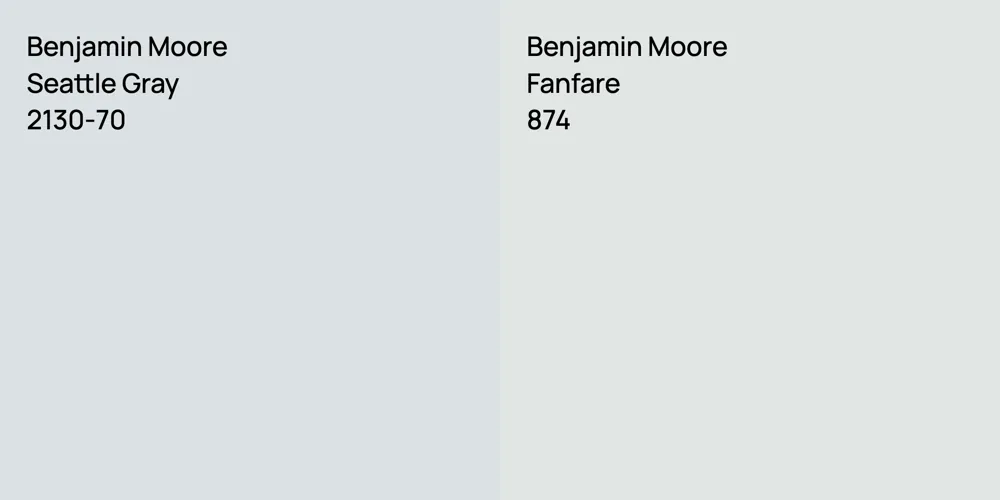 Benjamin Moore Seattle Gray vs. Benjamin Moore Fanfare